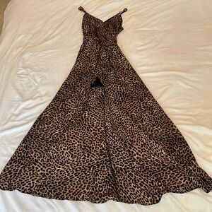 Olivacious animal print High low dress